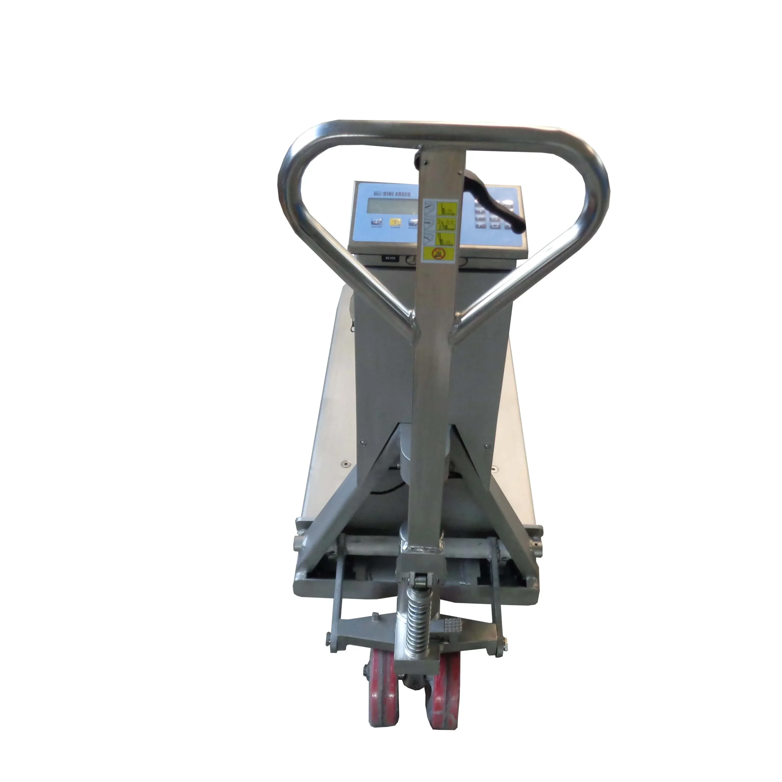 transpallet con bilancia acciaio inox